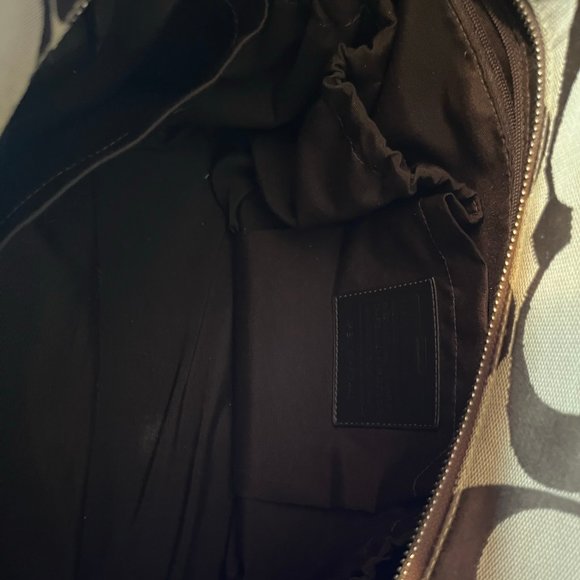 Coach F19202 Signature,  Brown & Tan Monogram Canvas Large Diaper Bag / Tote - Picture 10 of 13